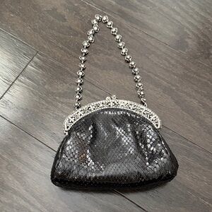 Crystal Python top handle bag